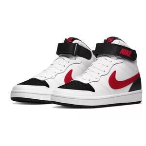 Nike Court Borough Mid 2  Sneaker Red Black White Youth 6.5